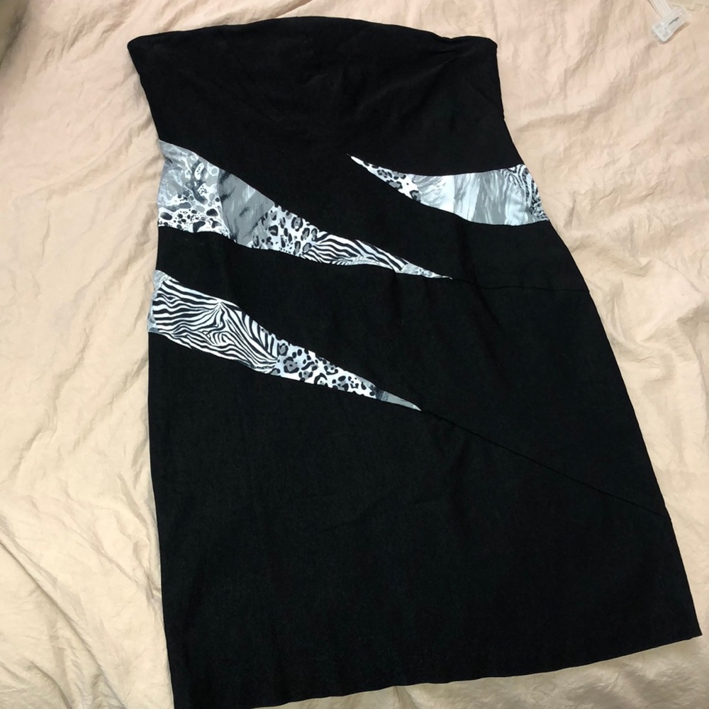 Strapless black dress